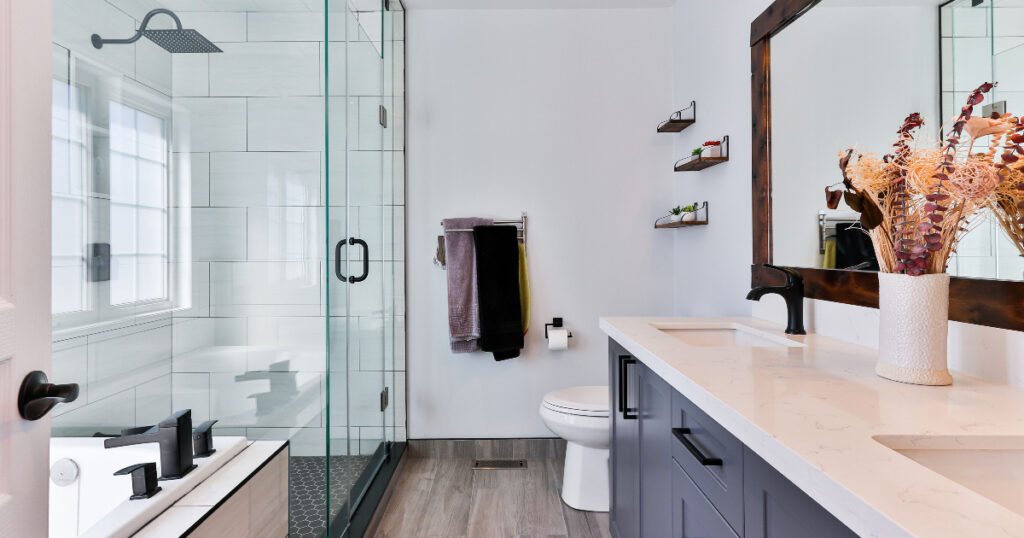 chic white bathroom in a house