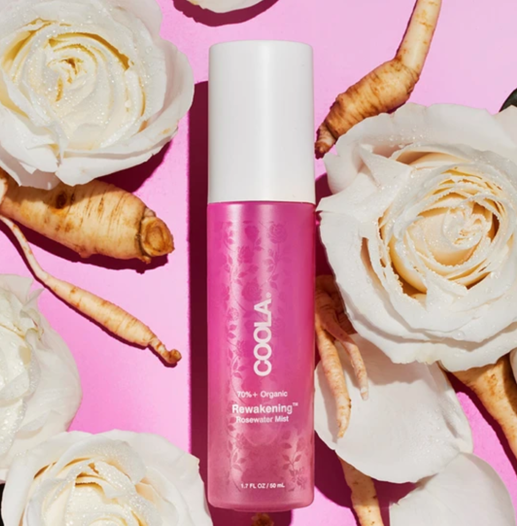 coola's rewakening rosewater mist skincare product