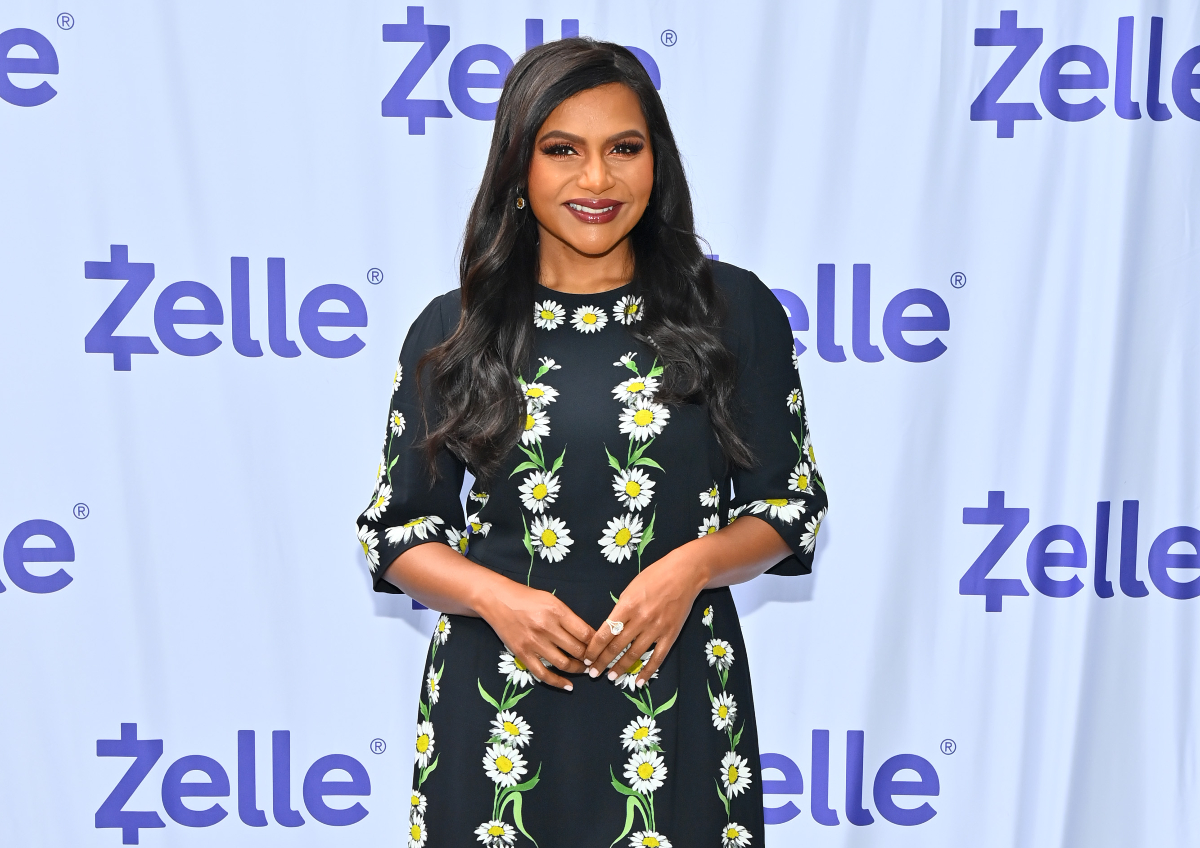 mindy kaling on the step and repeat at zelle event at the pendry hotel in west hollywood